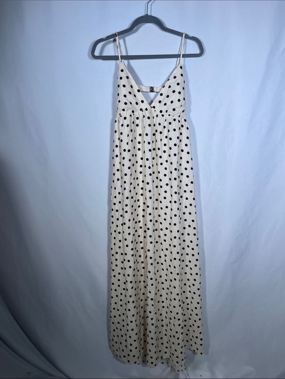 Abercrombie & Fitch Cream Maxi Dress with Black Polka Dot - Picture 2 of 8